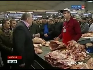 a jew against the dagestan (zhirinovsky is talking with the seller in the market)